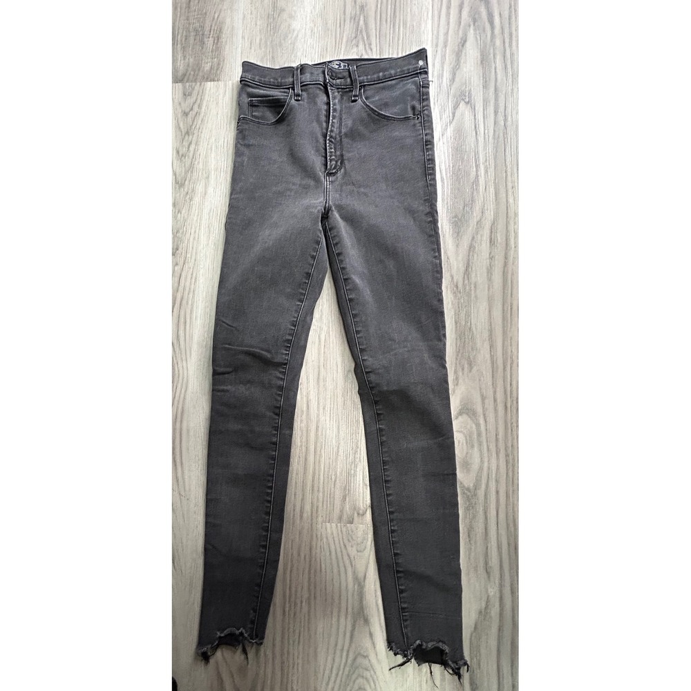 Abercrombie Fitch Womens Jeans Size 27 Black Ultra High Rise Super Skinny Frayed